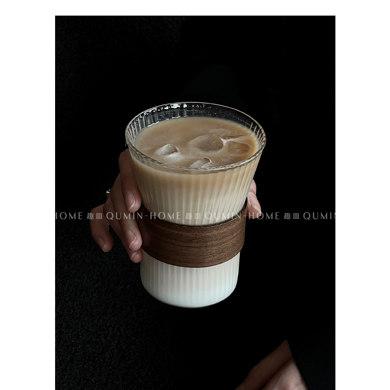 ins风挂耳咖啡杯隔热杯套玻璃杯