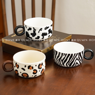 趣皿创意陶瓷马克杯高级感咖啡杯办公室情侣杯拉花杯牛奶杯喝水杯