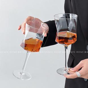趣皿高颜值葡萄酒杯玻璃杯香槟杯起泡酒杯轻奢高档红酒杯高脚杯子