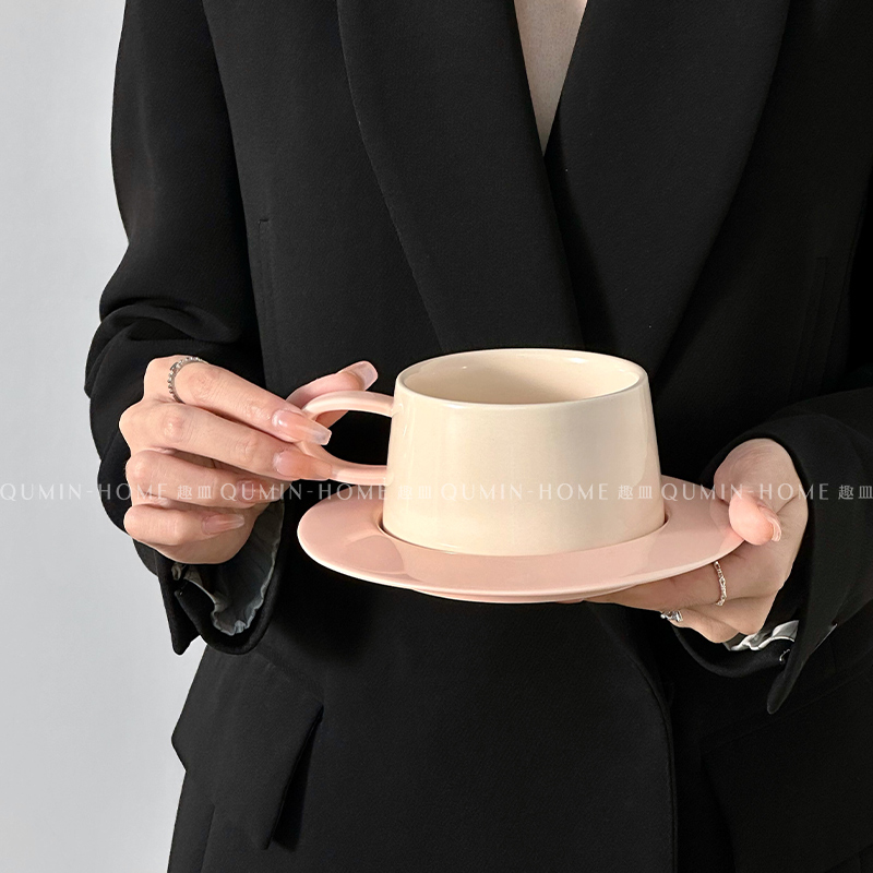 趣皿 ins风高颜值韩式下午茶生日蜜桃粉咖啡陶瓷杯碟套装马克杯,餐饮具,咖啡杯,淘宝优惠券,粉丝福利购,淘宝优惠卷