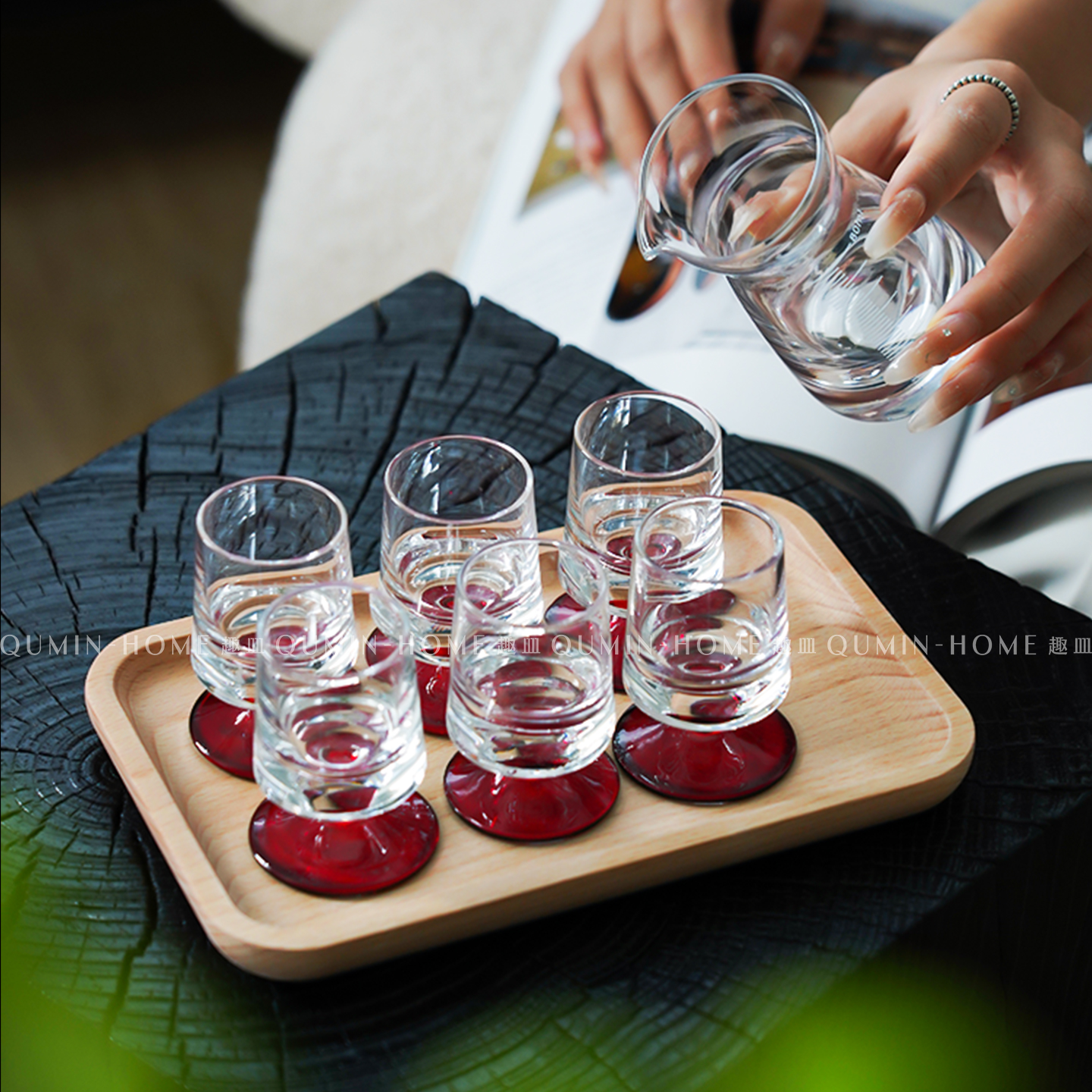 趣皿ins风小众玻璃杯矮脚白酒杯简约烈酒杯分酒杯家用一口杯酒杯