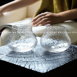 趣皿小众ins大肚冰美式 咖啡杯拿铁玻璃杯设计感威士忌杯甜酒杯子