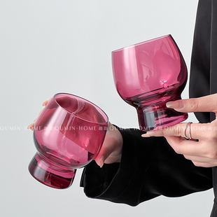 趣皿ins风创意玻璃杯家用啤酒杯高颜值鼓鼓杯冷饮杯咖啡杯果汁杯