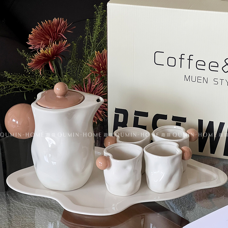 趣皿乔迁新居结婚礼物杯子套装家用待客轻奢水杯水壶陶瓷茶杯茶具