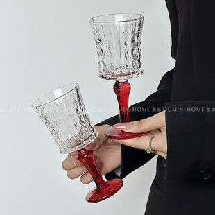 趣皿 复古宫廷风红酒杯高脚葡萄酒杯子家用轻奢水晶玻璃香槟酒具