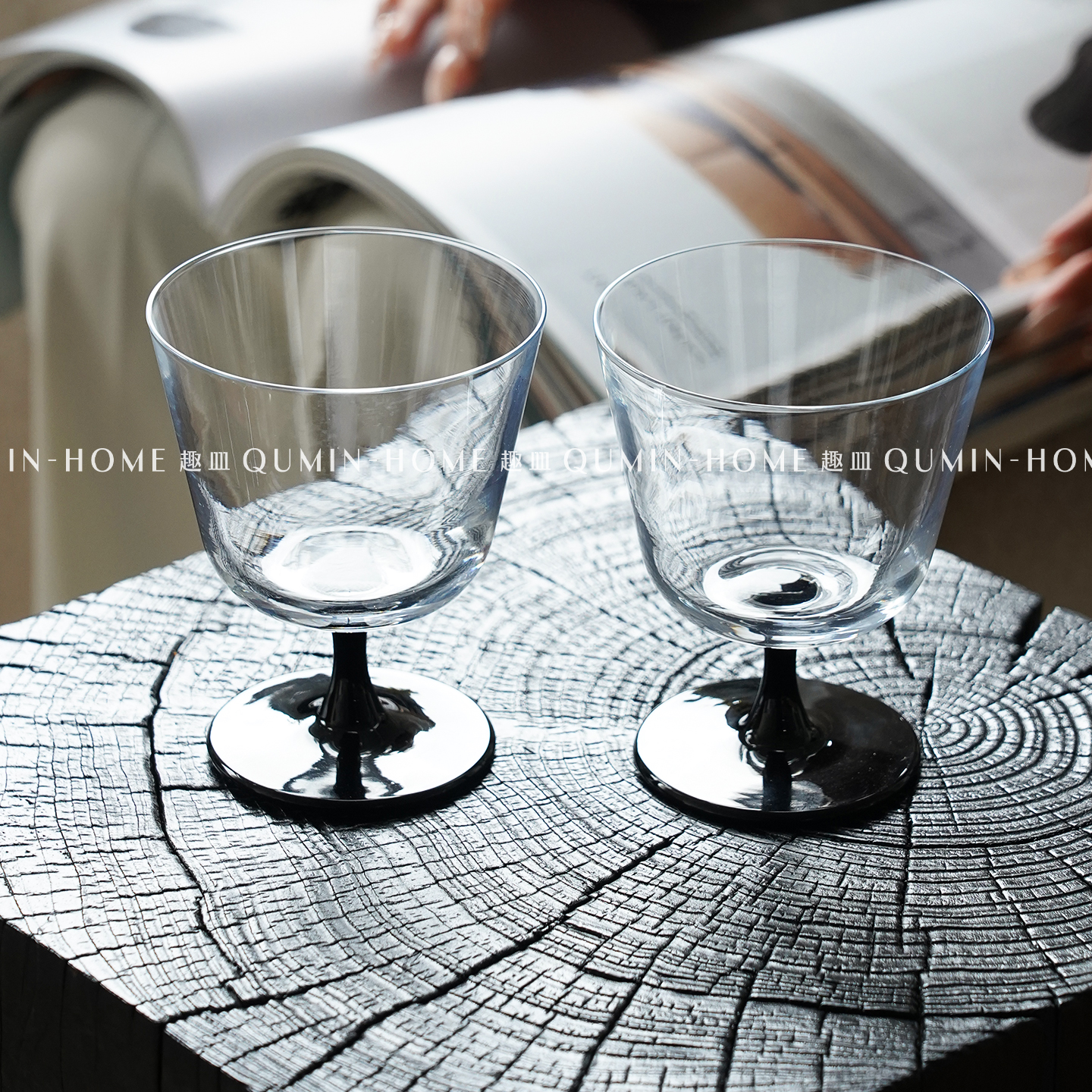 趣皿ins小众微醺鸡尾酒杯调酒杯冰美式咖啡杯饮品杯高脚杯玻璃杯