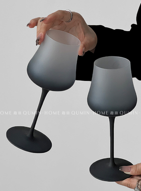 趣皿ins风渐变色玻璃红酒杯高脚香槟杯子家用轻奢高档葡萄酒酒具