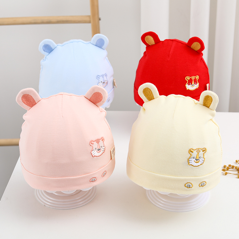 胎帽新生婴儿夏季小老虎0-3个月初生儿宝宝婴儿胎帽秋冬无骨帽子