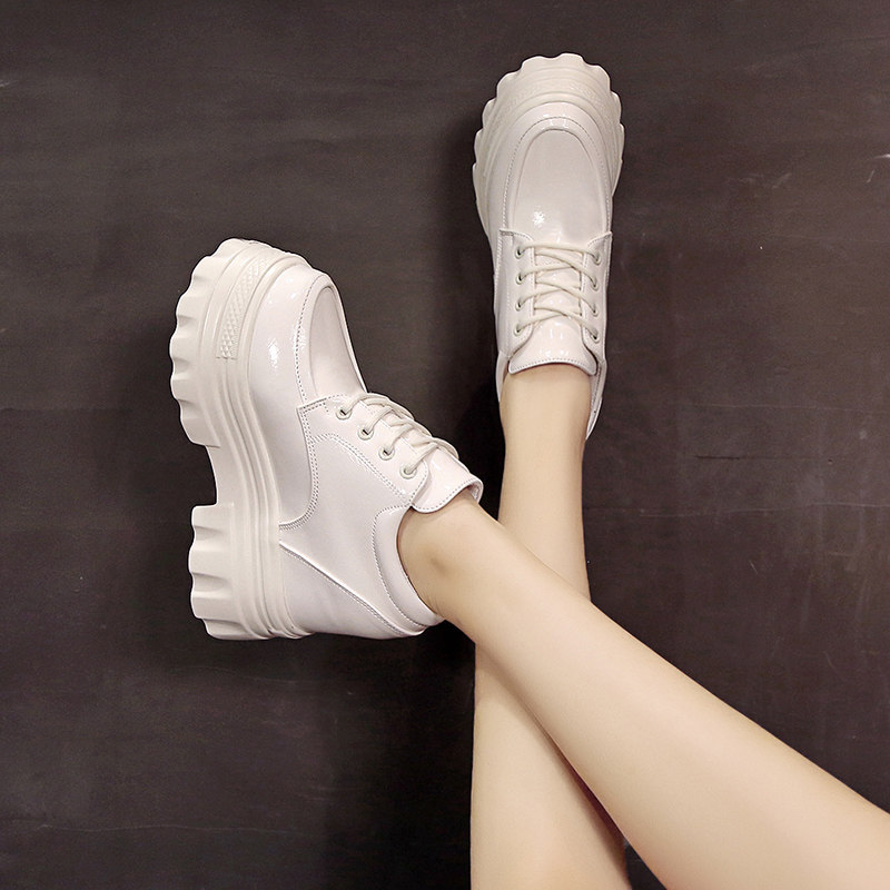 厚底皮鞋女英伦风2024年新款春秋款系带内增高圆头松糕鞋高跟单鞋,女鞋,深口单鞋,淘宝优惠券,粉丝福利购,淘宝优惠卷