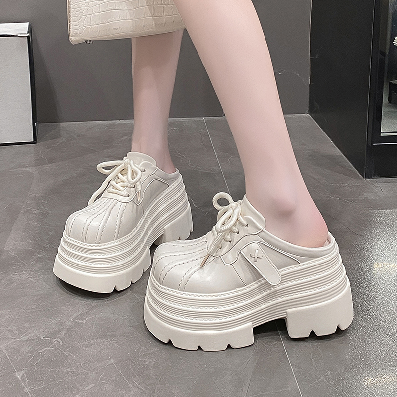 贝壳头松糕厚底包头半拖鞋