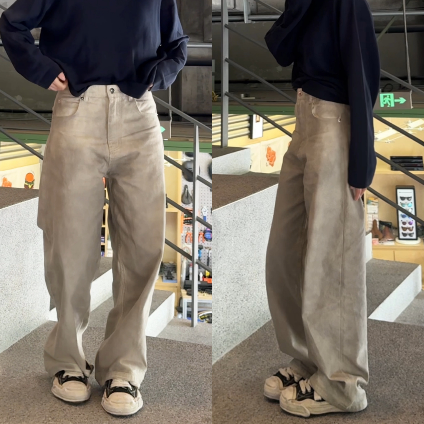 夏季男士小众喷墨直筒休闲牛仔裤