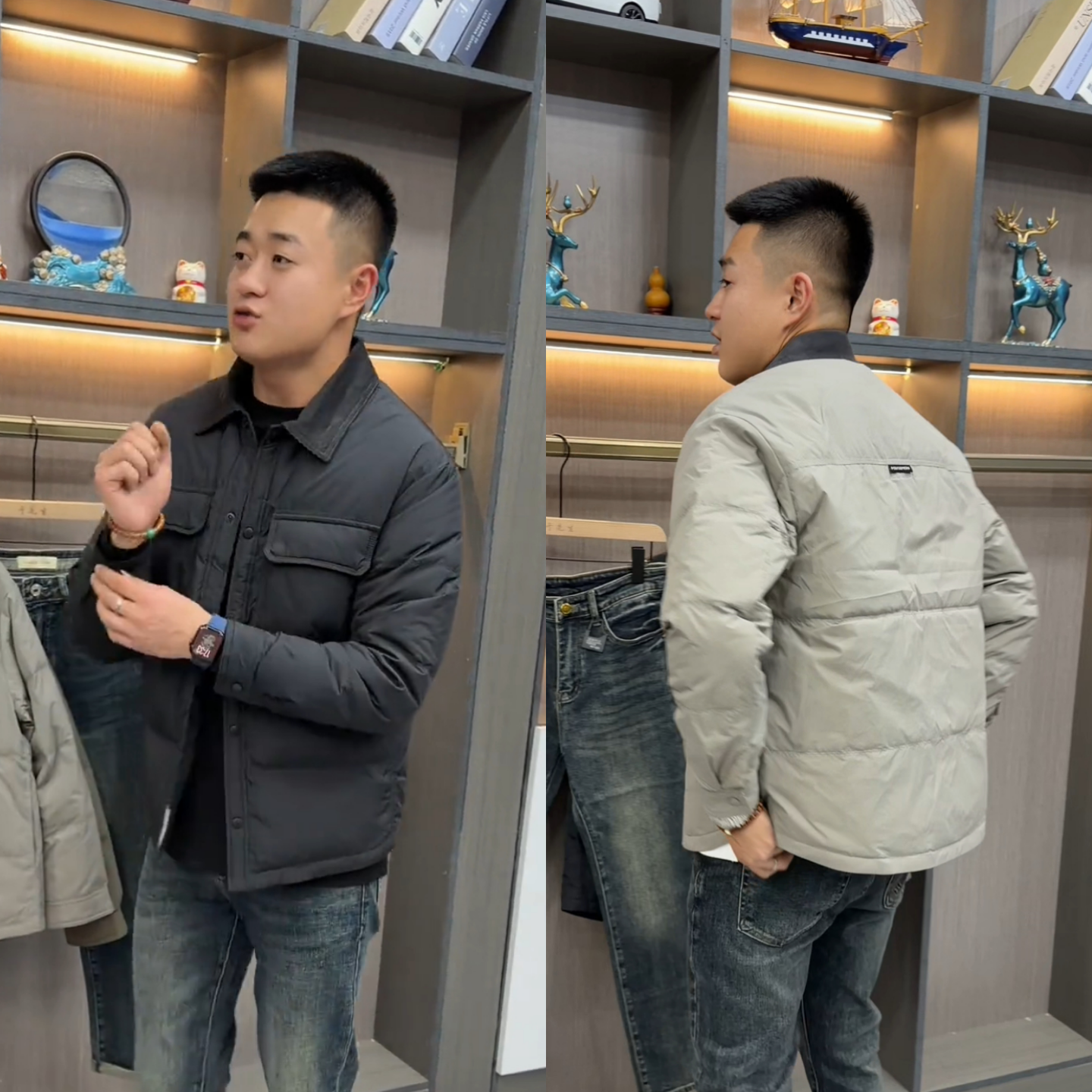 冬季韩版时尚简约休闲工装口袋翻领棉服男士潮流百搭保暖夹克外套