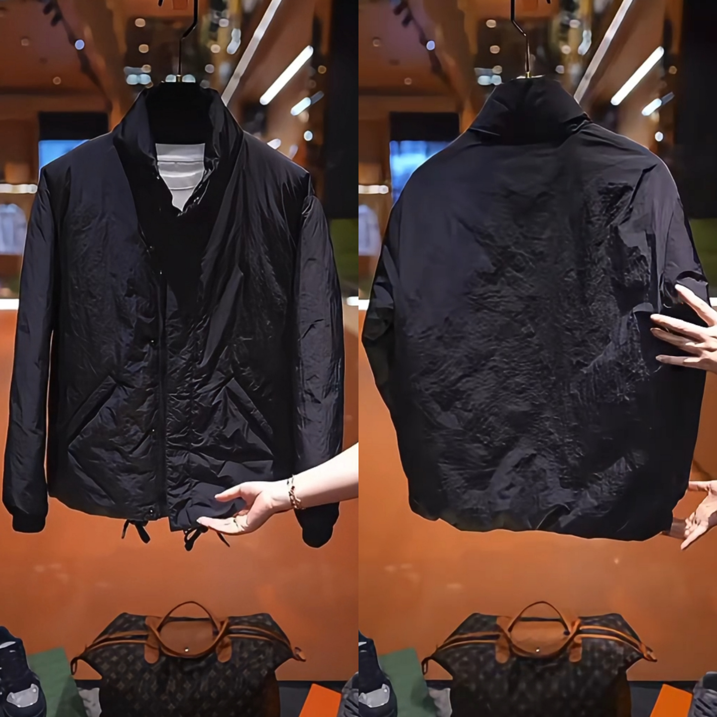 韩版日系极简立领纯色棉服