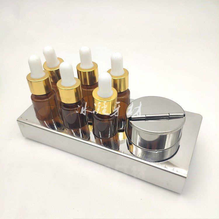 牙科滴瓶棉花缸组合套装玻璃瓶不锈钢架子彩色滴瓶棉球缸套装