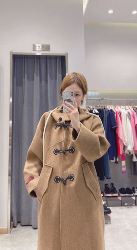 SAYOWT设计师品牌学院风牛角扣大衣女季高级感羊毛呢外套