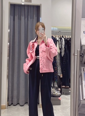 ans nonno漫画家翻领夹克外套拼接布贴2023早秋新款休闲外套