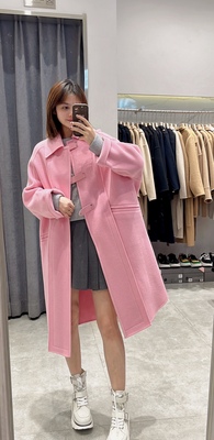 ZYVN小众设计师高级设计长款羊毛双面呢子大衣韩版宽松气质外套