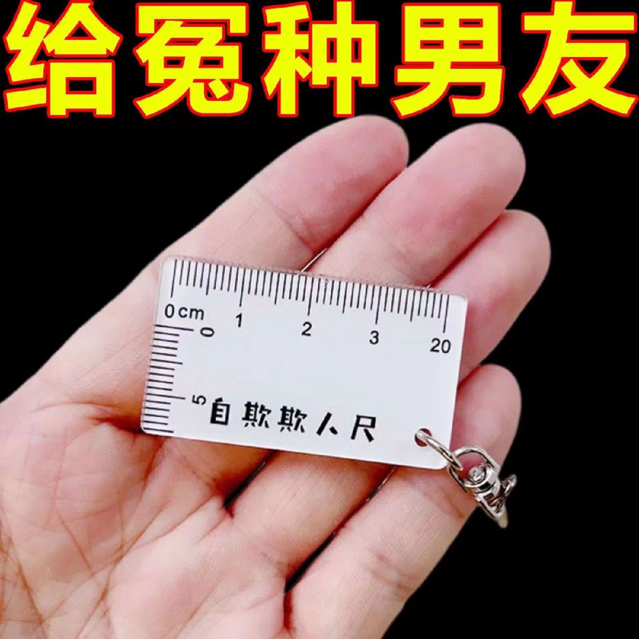 自欺欺人尺子钥匙扣玩具男友搞笑恶搞整蛊奇葩刻度便携式复古创意