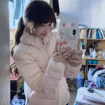 THE LUMI新国标90白鸭绒粉色排骨羽绒服女2025冬季小个子保暖外套