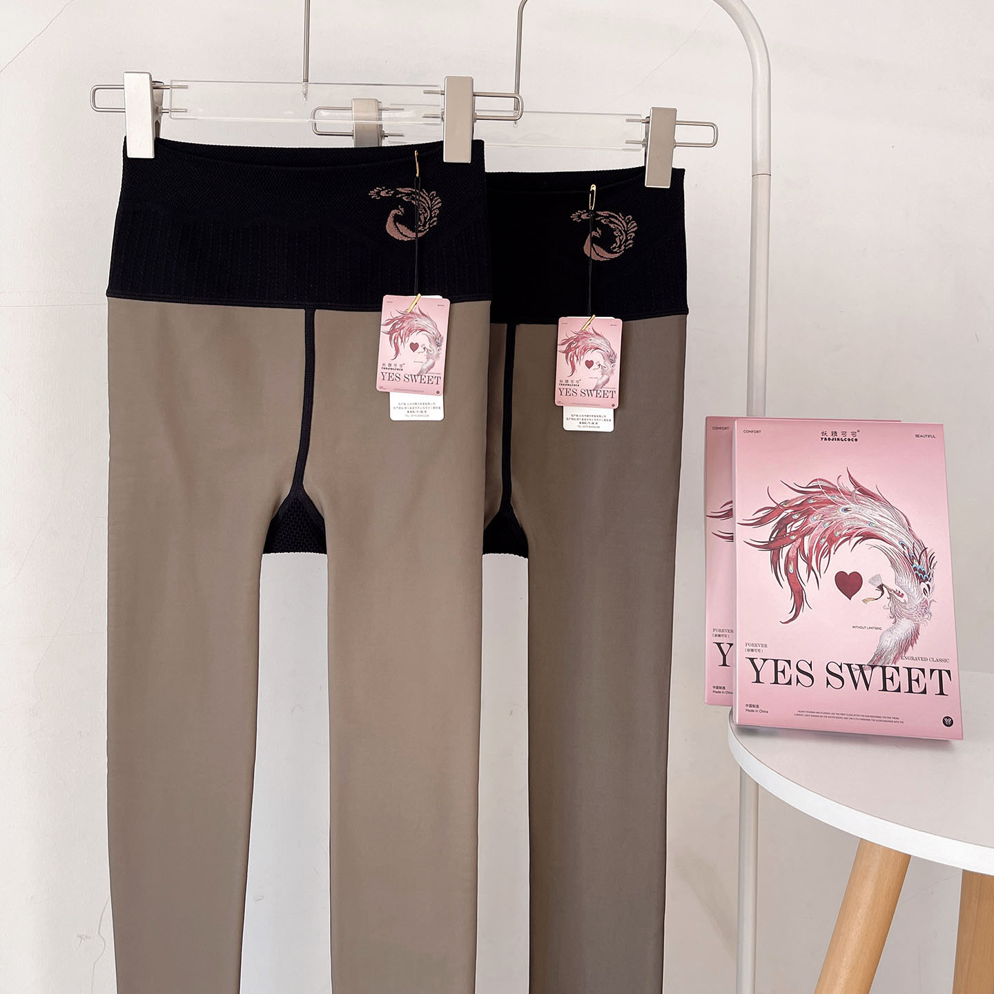 妖精可可凤凰高透黑丝水光袜