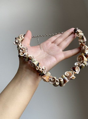 波西米亚渐变贝壳串珠海螺项链