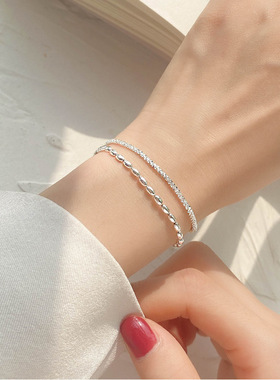 满天星双层手链女款纯银饰品礼物