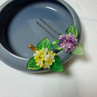 子规 原创手工串珠花朵发夹女立体花束发夹可爱点缀