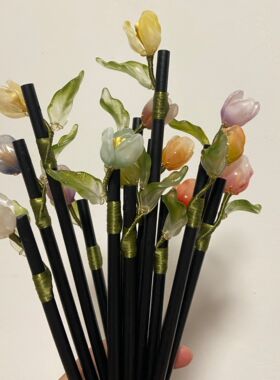 木簪琉璃简约盘发百搭