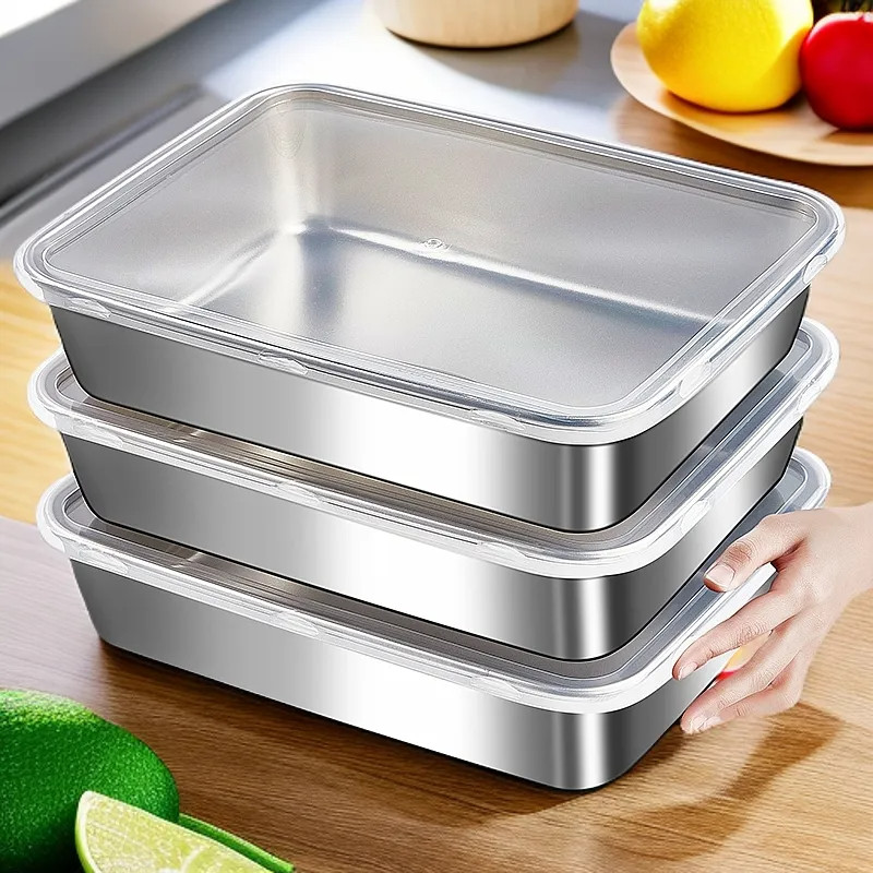 【3个盘8.9元】不锈钢盘带盖家用烤箱盘托盘长方形盘子多用盘烧烤,厨房/烹饪用具,配菜/备菜盘,淘宝优惠券,粉丝福利购,淘宝优惠卷