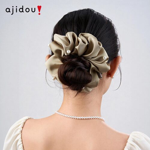 AJIDOU阿吉豆高级感大肠发圈女2026新款发绳不伤发头绳巨好看发饰