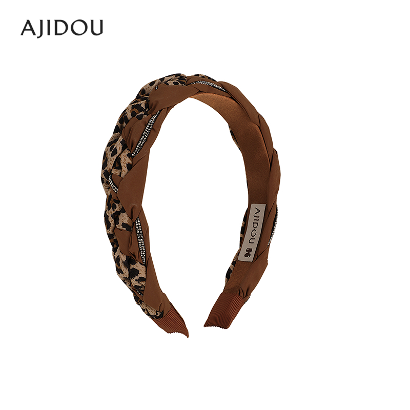 AJIDOU阿吉豆发箍宽头箍女线下专柜同款时尚豹纹发饰发箍饰品