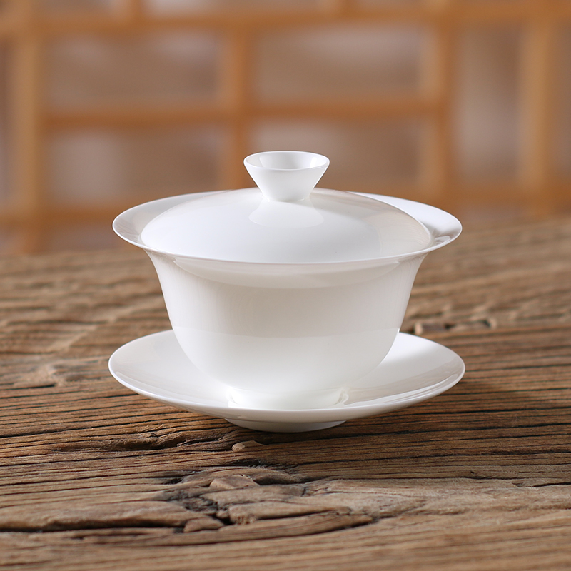 骨瓷薄胎大反口三才盖碗