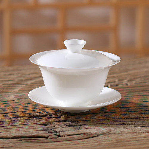 骨瓷薄胎大反口三才盖碗