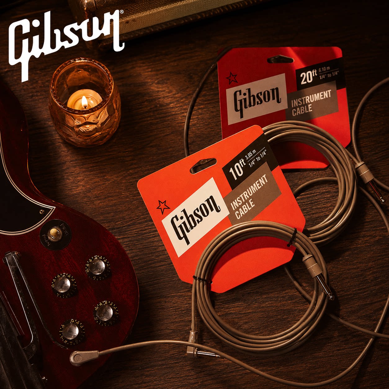 Gibson吉普森 吉他连接线 CAB 3/6米直弯头电吉他贝斯低噪音频线图片