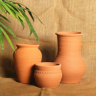 陶罐无釉黄土罐陶器黄色泥瓦罐镇宅风水招财摆件无孔坛子瑕疵清仓