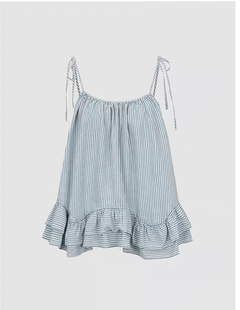 SHampUR2026夏季新款女装都市摩登荷叶边吊带衬衫UYU26005