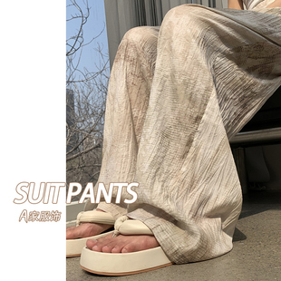 阔腿休闲裤子女2025新款今年流行爆款夏季薄宽松bf慵懒风山本裤长