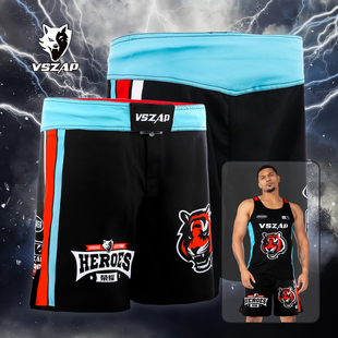 VSZAP速干男泰拳散打弹力定制运动专业搏击训练MMA荣耀王者短裤