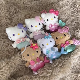 日本offcat hellokitty美人鱼黑皮公仔包挂件毛绒书包饰可爱玩偶