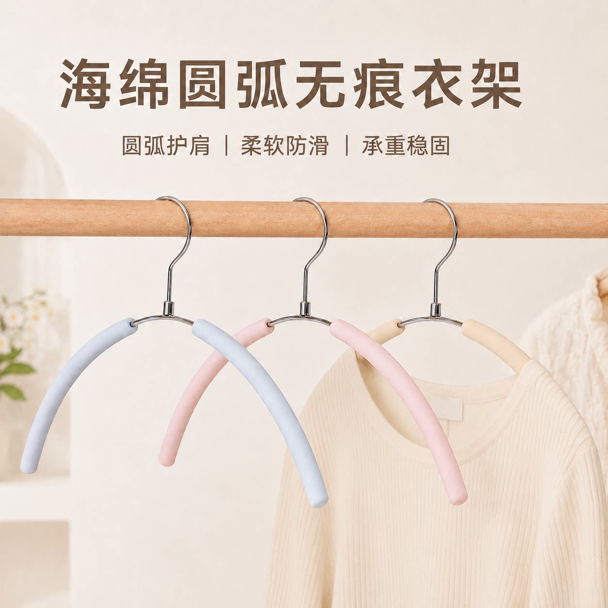 桢美防滑无痕衣架防鼓包图片