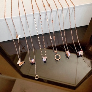 钛钢不掉色项链女锁骨链ins冷淡风简约轻奢小众气质吊坠潮网红