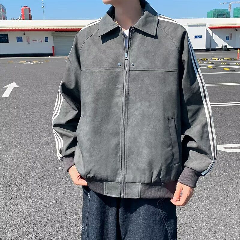 美式复古铆钉夹克男女2025春秋做旧皮衣外套男cleanfit高级感上衣