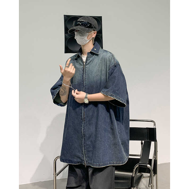 薄款港风休闲宽松夏季牛仔衣服