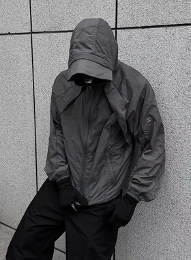 外贸原单出口欧美男士春秋季户外运动防水冲锋衣夹克短风衣外套