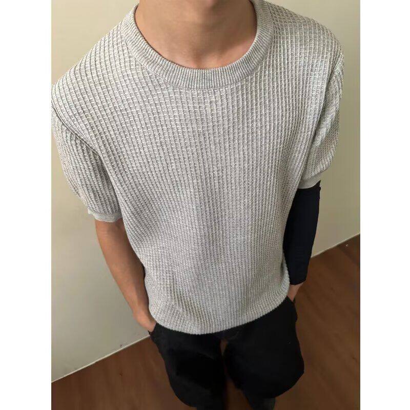 新款短袖t恤男夏季韩版潮流简约半袖上衣港风宽松休闲潮牌体恤衫