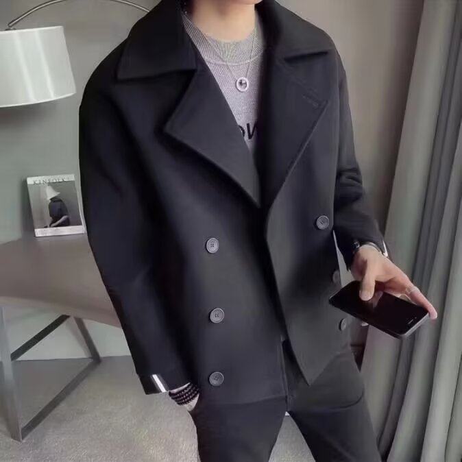 风衣外套男春秋短款呢子