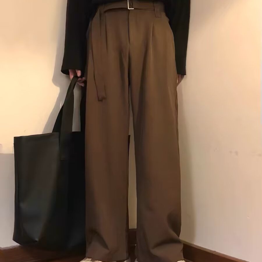 日系复古宽松垂感西裤