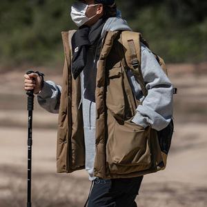 日系大口袋工装马甲山系复古夹棉背心冬季保暖棉服外套男