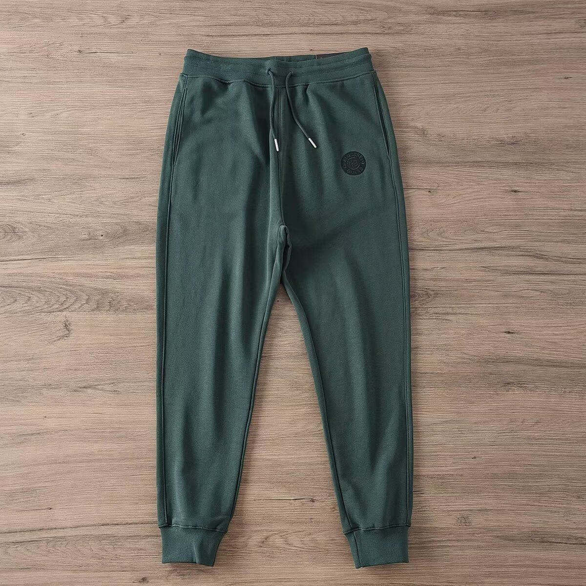 香港潮牌春秋季刺绣毛圈棉休闲卫裤男卫衣弹力修身小脚宽松运动裤