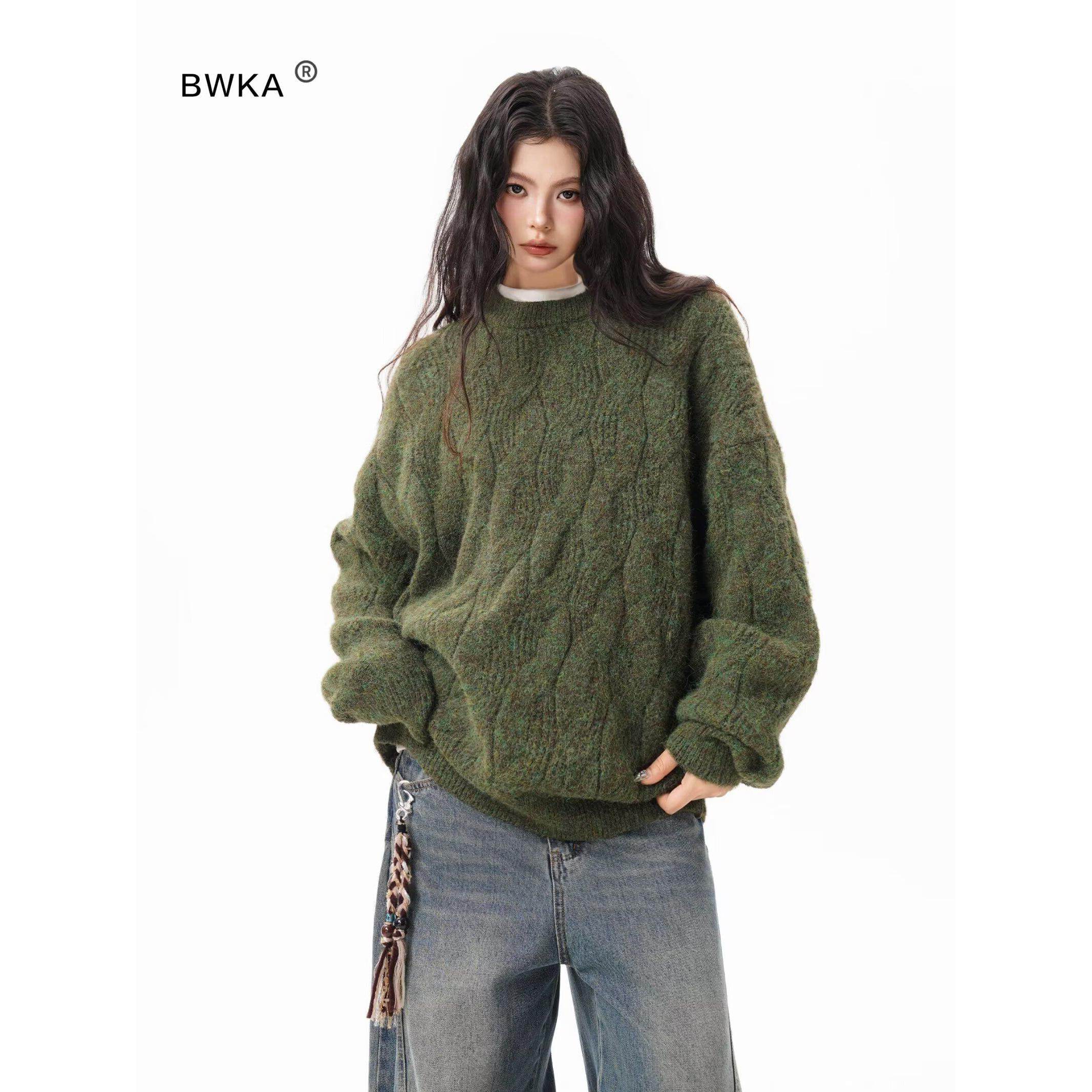 高级感鹿毛绒针织衫毛衣男女简约秋冬款设计感情侣小众套头毛线衣